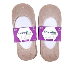 The Comfort Sock Women's Liners Size M (Shoe 6-9) Nude 12 Pair / Stay Put Tab